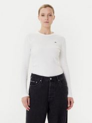 Lacoste Bluzka TF1692 Écru Slim Fit. Bluzki Lacoste, bez wzorów, z bawełny, bez kołnierzyka, bez ramiączek. Za 249.99 zł.