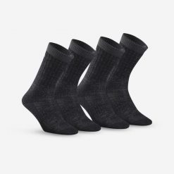 Skarpety turystyczne Quechua SH900 Mid. Czarne skarpety QUECHUA, bez wzorów, z elastanu. Za 119.99 zł.