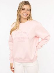 Zwillingsherz Bluza "Happy Vibes" w kolorze jasnoróżowym rozmiar: S/M. Różowe bluzy Zwillingsherz, m, bez wzorów, bez kaptura. Za 206.91 zł.