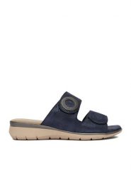 Go Soft Klapki CEO-WI16-INES-08 Granatowy. Niebieskie klapki GO SOFT, bez wzorów, ze skóry, bez obcasa. Za 169.99 zł.