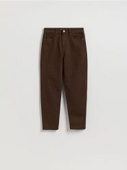Jeansy mom fit slim - dark grey jeans. Szare jeansy Reserved, bez wzorów. Za 129.99 zł.