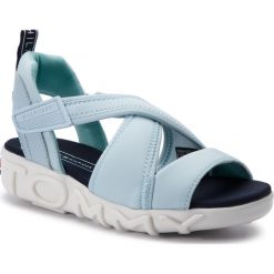 Sandały TOMMY HILFIGER - Hybrid Tommy Hilfiger Sandal FW0FW04107 Omphalodes 450. Niebieskie sandały TOMMY HILFIGER, bez wzorów, z materiału, bez obcasa, bez zapięcia. W wyprzedaży za 299.00 zł.