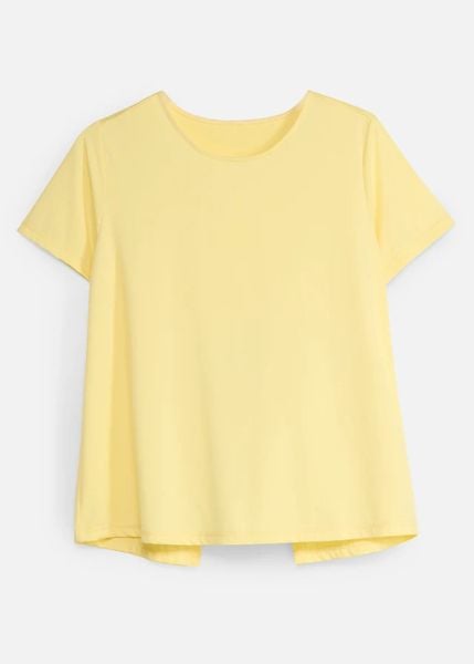 Top funkcyjny z efektem struktury, szybkoschnący. Żółte topy bonprix, bez wzorów, bez kołnierzyka, bez ramiączek. Za 37.99 zł.