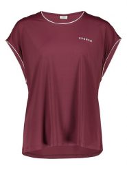 Copenhagen Studios Koszulka sportowa w kolorze bordowym rozmiar: M. Czerwone koszulki sportowe Copenhagen Studios, bez wzorów, z materiału, bez ramiączek, outdoorowe. Za 113.90 zł.