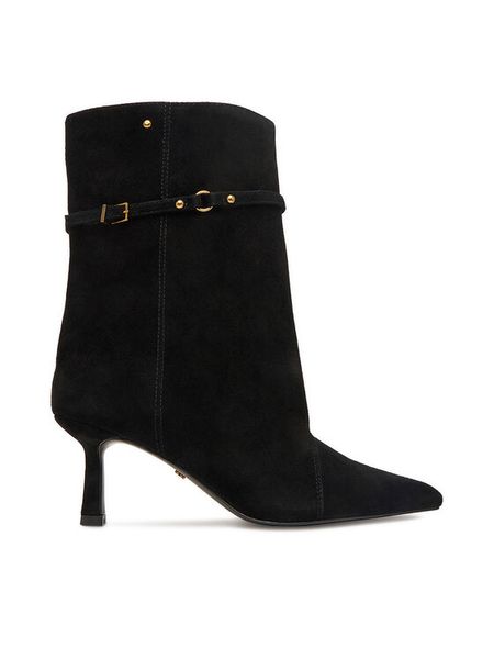 GINO ROSSI Botki EO-LS6531-04 Czarny. Czarne botki Gino Rossi, bez wzorów, ze skóry, bez obcasa, na szpilce, bez zapięcia. Za 399.99 zł.