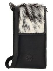 HIDE & STITCHES Skórzana torebka w kolorze biało-czarnym na telefon - 9 x 17,5 x 2 cm rozmiar: onesize. Białe torby na ramię HIDE & STITCHES, bez wzorów, z materiału, przez ramię, bez dodatków. Za 87.45 zł.