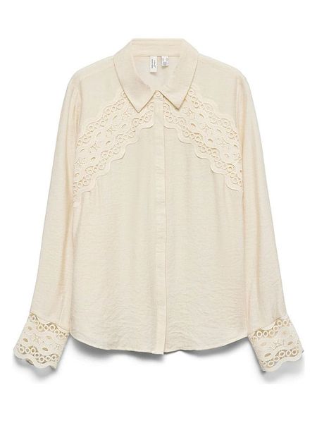 Vero Moda Koszula w kolorze kremowym rozmiar: XL. Brązowe koszule Vero Moda, xl, bez wzorów, z koronki, bez kołnierzyka, bez ramiączek. Za 124.95 zł.