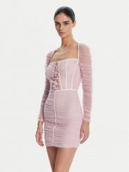 Elisabetta Franchi Sukienka koktajlowa AB68352E2 544 Różowy Slim Fit. Czerwone sukienki Elisabetta Franchi, bez wzorów, z syntetyku, wizytowe, bez kołnierzyka, bez ramiączek. Za 2,059.00 zł.