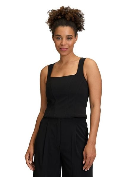 Vera Mont Top w kolorze czarnym rozmiar: 40. Czarne topy Vera Mont, bez wzorów, z nylonu, bez kołnierzyka, bez ramiączek. Za 118.01 zł.