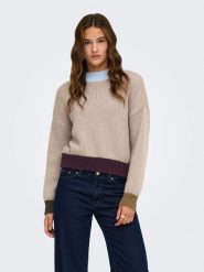 ONLY Sweter w kolorze beżowym rozmiar: XS. Brązowe swetry Only, xs, bez wzorów, bez ramiączek. Za 115.95 zł.