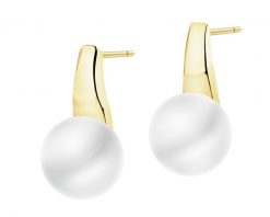 Złote kolczyki z perłą. Żółte kolczyki Apart, z perłą, złote. Za 869.00 zł.