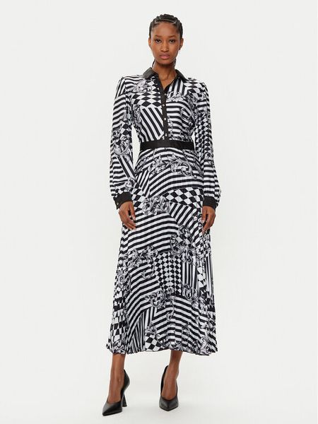 Fracomina Sukienka codzienna FS24WD2008W411O9 Czarny Regular Fit. Czarne sukienki Fracomina, na co dzień, xs, bez wzorów, z syntetyku, bez kołnierzyka, bez ramiączek, proste. Za 339.99 zł.