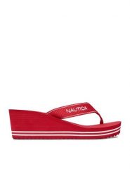 Nautica Japonki CEO-808457 Czerwony. Czerwone klapki Nautica, bez wzorów, z materiału, bez obcasa. Za 99.99 zł.