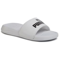 Klapki Puma. Białe klapki Puma, bez wzorów, bez obcasa. Za 149.99 zł.