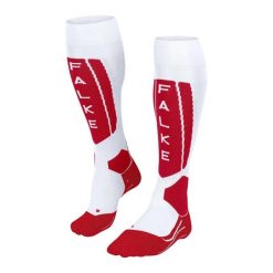 Podkolanówki damskie Falke SK5 Expert. Białe skarpety Falke, bez wzorów, z elastanu. Za 225.00 zł.