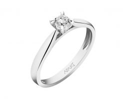 Pierścionek z białego złota z brylantem - 0,15 ct - próba 375. Białe pierścionki Apart, z brylantem, złote. Za 1,790.00 zł.