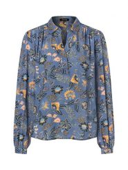 More & More Bluzka w kolorze niebieskim ze wzorem rozmiar: 34. Niebieskie bluzki More & More, bez wzorów, z wiskozy, bez kołnierzyka, bez ramiączek. Za 65.85 zł.