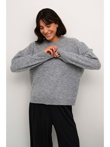 Kaffe Sweter w kolorze jasnoszarym rozmiar: XL. Szare swetry Kaffe, xl, bez wzorów, z wełny, bez ramiączek. Za 126.75 zł.