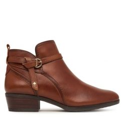 Botki Pikolinos. Brązowe botki Pikolinos, bez wzorów, bez obcasa, na słupku, bez zapięcia. Za 759.99 zł.