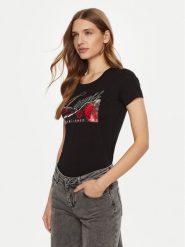 Guess T-Shirt W5RI03 J1314 Czarny Regular Fit. Czarne t-shirty Guess, l, z aplikacjami, z bawełny, bez kołnierzyka, bez ramiączek. Za 112.00 zł.