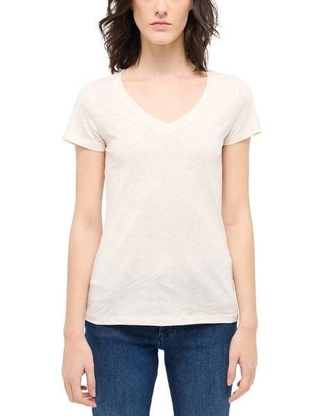 Damski T-Shirt Mustang Style Beverly Whisper White 1016139 2013. Białe t-shirty Mustang, xl, bez wzorów, bez kołnierzyka, bez ramiączek. Za 89.99 zł.