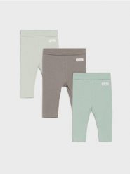 Prążkowane legginsy 3 pack - zielony. Zielone legginsy sportowe Sinsay, l, bez wzorów, prążkowane. Za 29.99 zł.