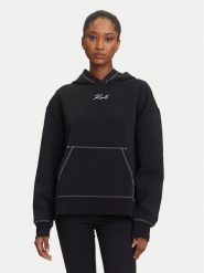 KARL LAGERFELD Bluza A3W20011 Czarny Relaxed Fit. Czarne bluzy KARL LAGERFELD, s, bez wzorów, z bawełny, bez kaptura. Za 959.99 zł.