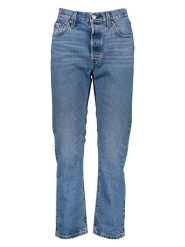 Levi's Dżinsy "501® Crop" - Regular fit - w kolorze niebieskim rozmiar: W27/L30. Niebieskie jeansy Levi's®, l, z aplikacjami, z podwyższonym stanem. Za 280.44 zł.