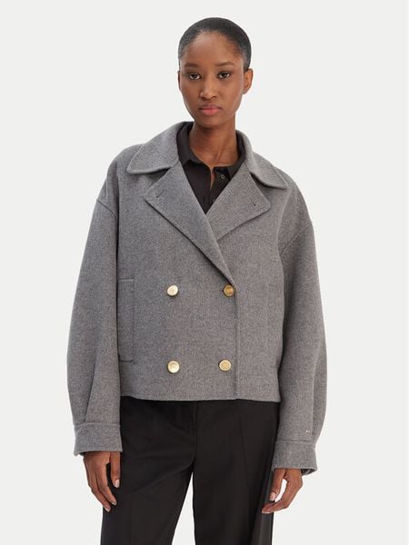 Tommy Hilfiger Kurtka przejściowa WW0WW47759 Szary Relaxed Fit. Szare kurtki TOMMY HILFIGER, bez wzorów, z wełny, bez kaptura. Za 1,499.00 zł.