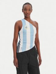 Adidas Top Argentina KE2295 Błękitny Slim Fit. Niebieskie topy Adidas, xs, bez wzorów, z syntetyku, bez kołnierzyka, bez ramiączek. Za 379.99 zł.