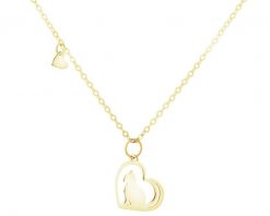 Złoty naszyjnik - serca, kot. Żółte naszyjniki Apart, złote. Za 929.00 zł.