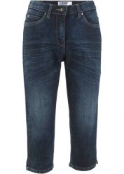 Dżinsy Straight, mid waist, ze stretchem. Niebieskie jeansy bonprix, bez wzorów. Za 97.99 zł.