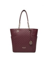Nine West Torebka CEO-NEBRASKA-LDA8208A Bordowy. Czerwone shopper Nine West, bez wzorów, z materiału, bez dodatków. Za 269.99 zł.