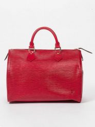 Louis Vuitton Skórzana torebka "Speedy 30" w kolorze czerwonym - 32 x 22 x 18 cm rozmiar: onesize. Czerwone torebki klasyczne Louis Vuitton, bez wzorów, z materiału, bez dodatków. Za 4,045.99 zł.