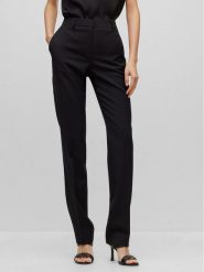 Boss Spodnie materiałowe 50490045 Czarny Regular Fit. Czarne spodnie materiałowe Boss, bez wzorów, z materiału. Za 1,229.00 zł.
