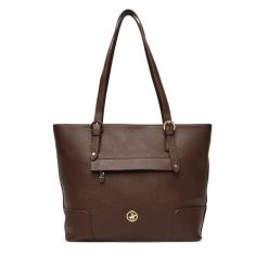 Torebka Beverly Hills Polo Club. Brązowe shopper Beverly Hills Polo Club, bez wzorów, bez dodatków. Za 249.99 zł.