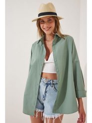 Happiness Istanbul Koszula w kolorze miętowym rozmiar: 40. Zielone koszule Happiness Istanbul, bez wzorów, bez kołnierzyka, bez ramiączek. Za 60.73 zł.