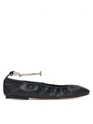 TWINSET Baleriny 251TCP150 Czarny. Czarne baleriny Twinset, bez wzorów, ze skóry, bez obcasa. Za 479.99 zł.