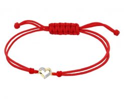 Bransoletka z elementami żółtego złota i diamentami - serce - 0,002 ct - próba 375. Żółte bransoletki Apart, z diamentem, złote. Za 429.00 zł.