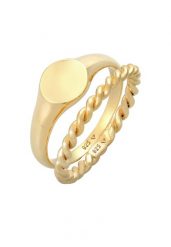 Elli Siegelring Basic Bandring Twist 2er Set 925 Silber Pierścionki 1 ct Damski. Pierścionki Elli, srebrne. Za 253.99 zł.