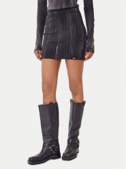 Guess Jeans Spódnica mini W5BD1H KCTT1 Szary Slim Fit. Szare spódnice Guess Jeans, xs, z aplikacjami, z bawełny, mini. Za 249.99 zł.