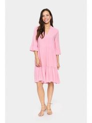 SAINT TROPEZ Sukienka w kolorze jasnoróżowym rozmiar: L. Różowe sukienki Saint Tropez, l, bez wzorów, z wiskozy, bez kołnierzyka, bez ramiączek, midi. Za 120.95 zł.