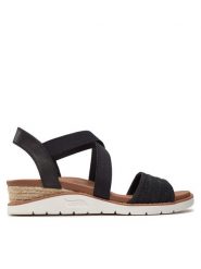 Skechers Sandały Bobs Arch Fit Beach Kiss Boho Beyond 114013/BLK Czarny. Czarne sandały Skechers, bez wzorów, z materiału, boho, bez obcasa, na płaskiej podeszwie, bez zapięcia. Za 199.99 zł.