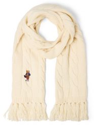 Polo Ralph Lauren szalik wełniany Kobiety Wełna biały, ONE SIZE. Białe szaliki Polo Ralph Lauren, bez wzorów, z wełny, eleganckie. Za 599.95 zł.