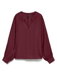 Vero Moda Bluzka w kolorze bordowym rozmiar: M. Czerwone bluzki Vero Moda, m, bez wzorów, bez kołnierzyka, bez ramiączek. Za 109.95 zł.