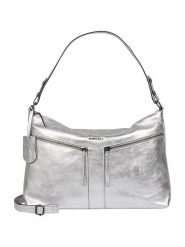 Burkely Skórzana torebka w kolorze srebrnym - 32 x 32 x 12 cm rozmiar: onesize. Szare torby na ramię Burkely, bez wzorów, z materiału, na ramię, bez dodatków. Za 396.24 zł.