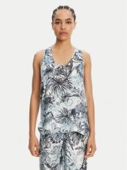 Just Cavalli Top 78PAH640 Niebieski Regular Fit. Niebieskie spodnie materiałowe Just Cavalli, bez wzorów, z wiskozy, bez kołnierzyka, bez ramiączek. Za 659.99 zł.