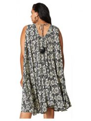 Aller Simplement Sukienka w kolorze czarno-kremowym rozmiar: 42-58. Brązowe sukienki Aller Simplement, bez wzorów, bez kołnierzyka, bez ramiączek, mini. Za 78.99 zł.