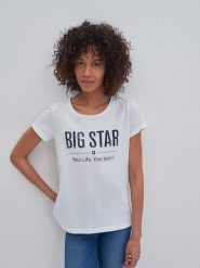 BIG STAR Koszulka w kolorze białym rozmiar: XXL. Białe bluzki Big Star, xxl, bez wzorów, z bawełny, retro, bez kołnierzyka, bez ramiączek. Za 61.60 zł.