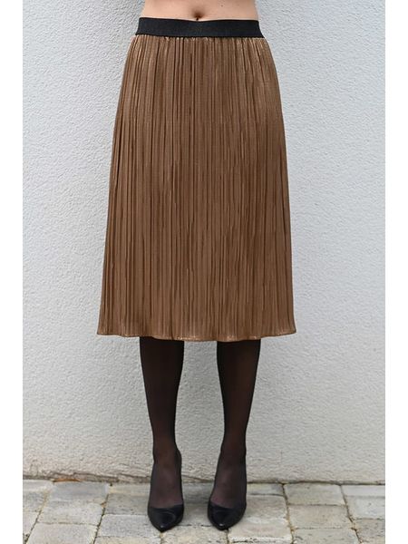 Bleu d'Azur Spódnica "Rockie" w kolorze jasnobrązowym rozmiar: 36/38. Brązowe spódnice Bleu d'Azur, w ażurowe wzory, klasyczne, midi. Za 110.04 zł.